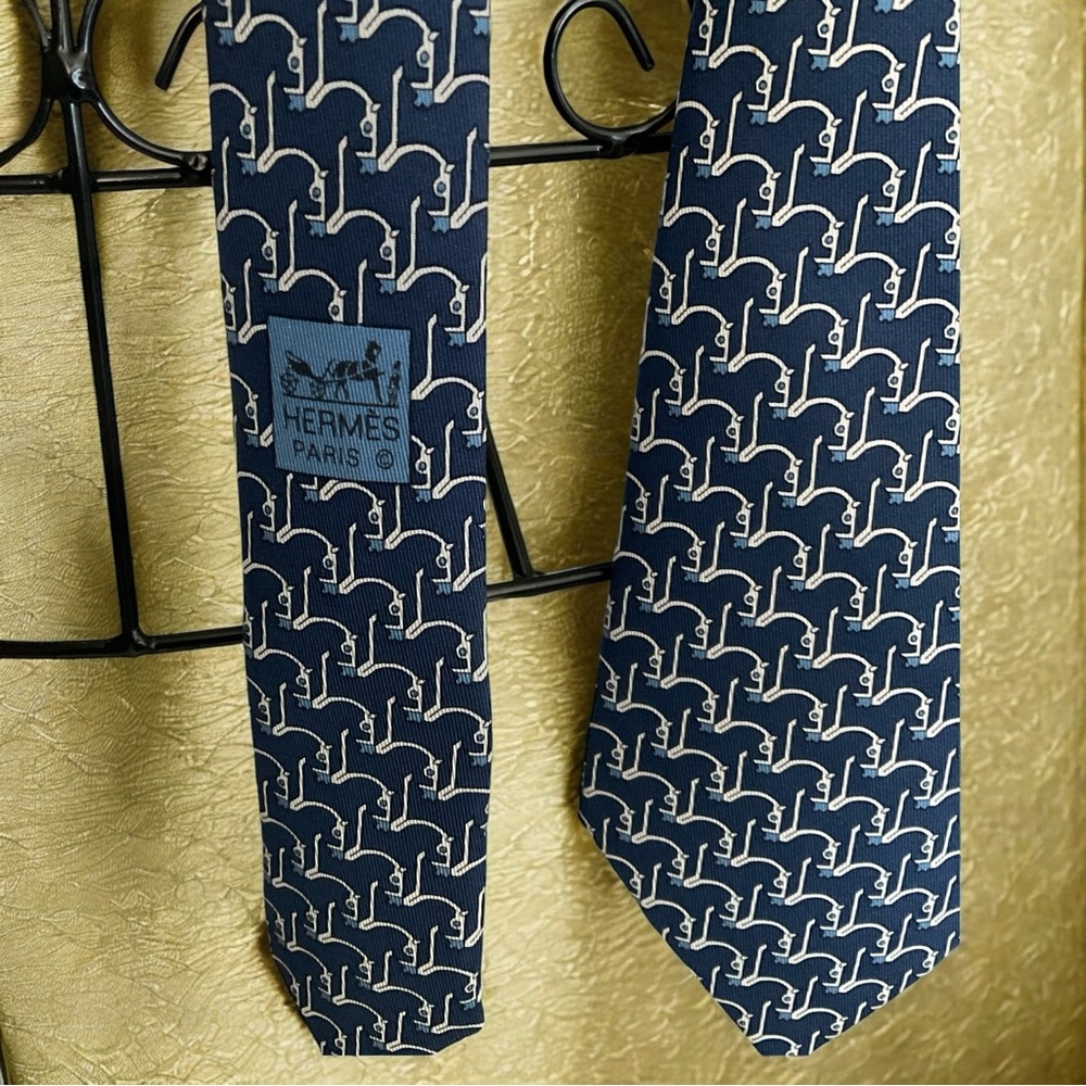 💖 Hermès Horse Motif Silk Tie 💖